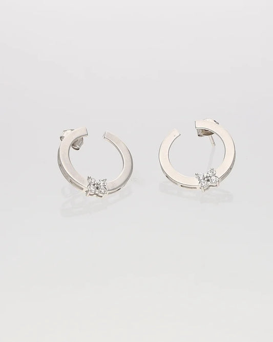 Florin Semi Bloom Hoops in 92.5 Silver