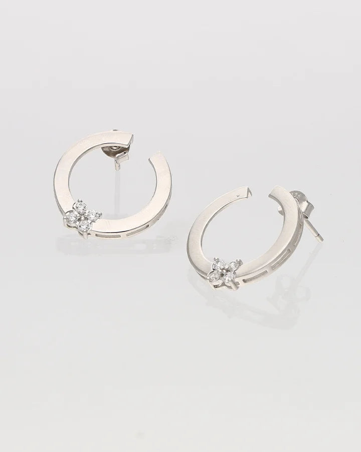 Florin Semi Bloom Hoops in 92.5 silver