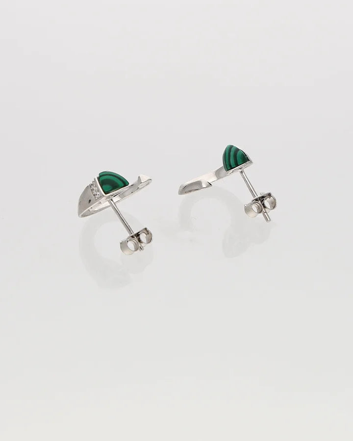 Cresel Moon Edge Studs in 92.5 silver
