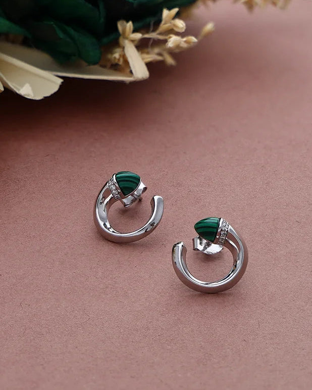 Cresel Moon Edge Studs in 92.5 silver