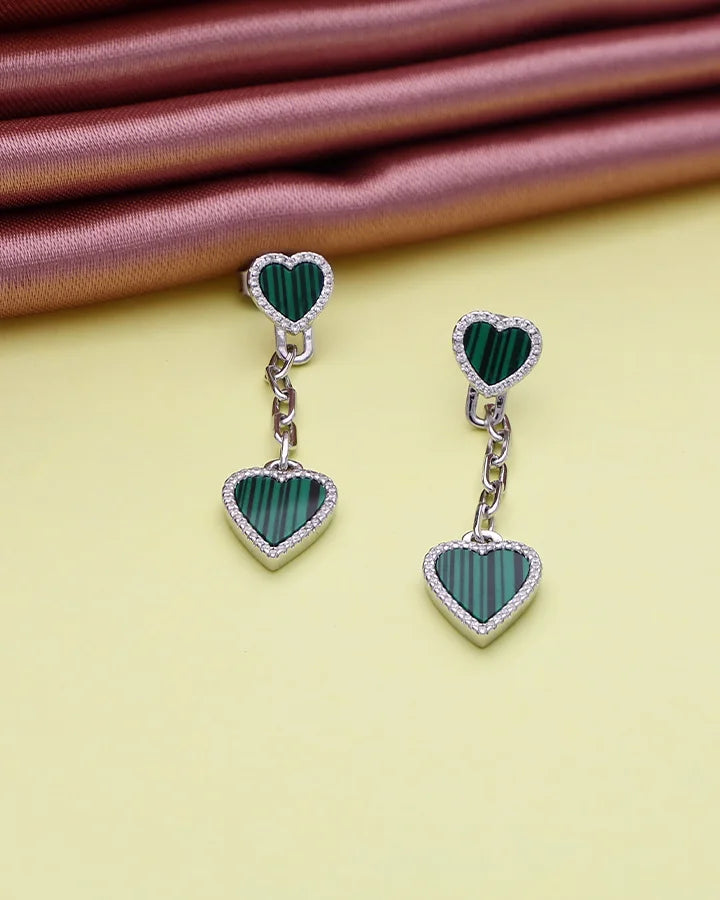 Cordia Long Heart Cascade in 92.5 silver