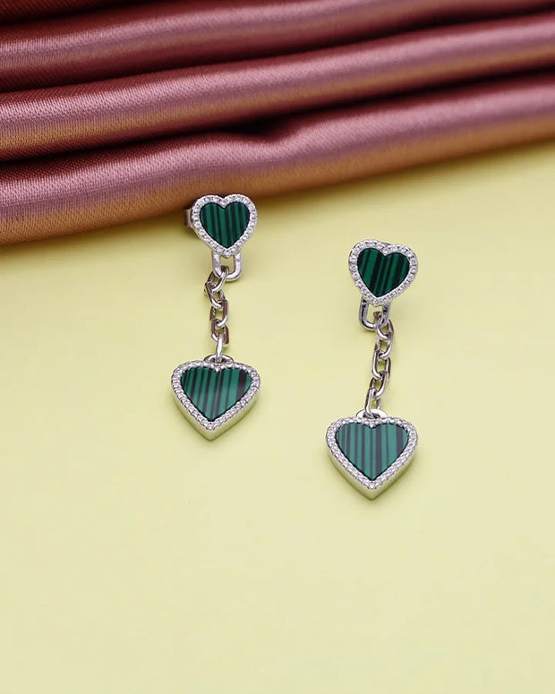 Cordia Long Heart Cascade in 92.5 silver