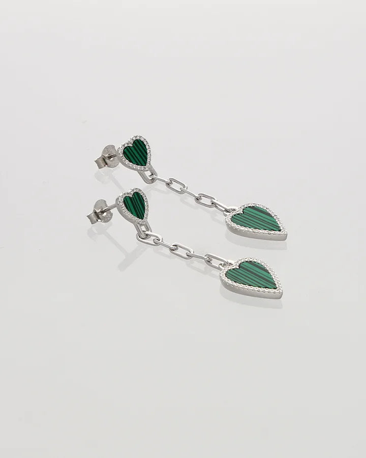 Cordia Long Heart Cascade in 92.5 silver