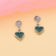 Cordia Short Heart Studs in 92.5 silver
