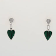 Cordia Short Heart Studs in 92.5 silver