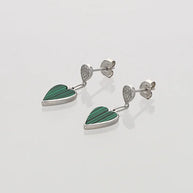 Cordia Short Heart Studs in 92.5 silver