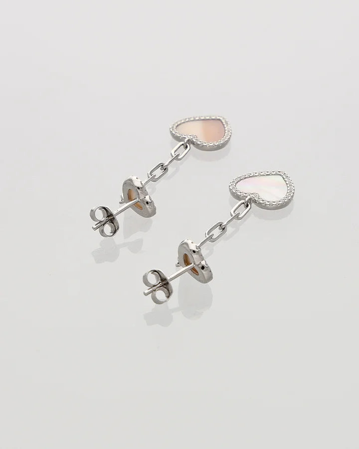 Pearlyn Heart Glow Studs in 92.5 silver