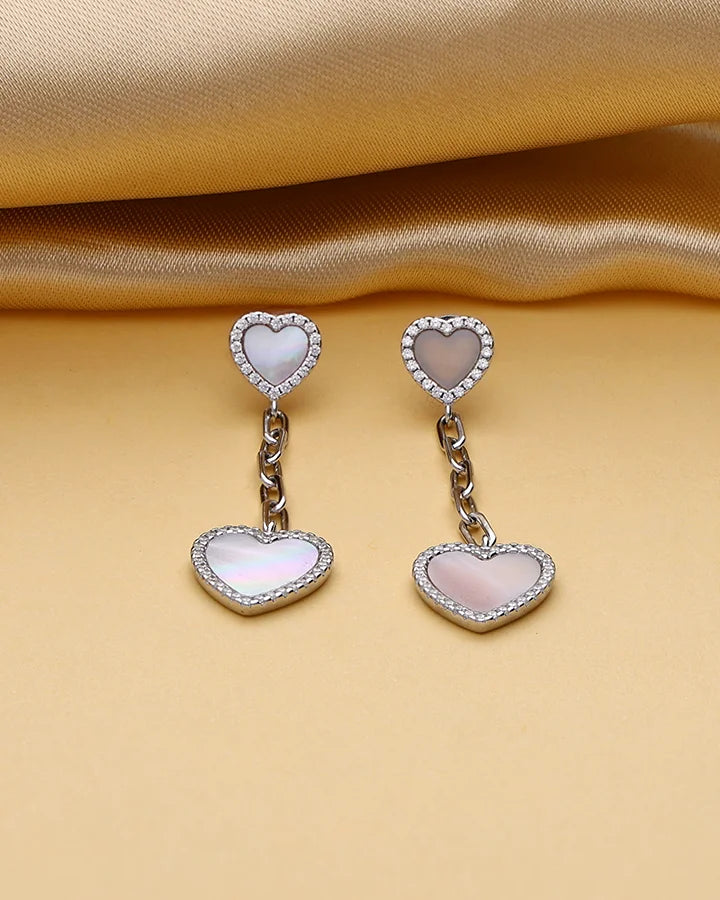 Pearlyn Heart Glow Studs in 92.5 silver