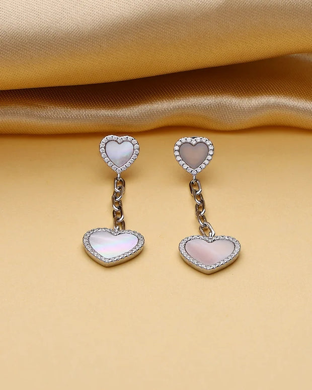 Pearlyn Heart Glow Studs in 92.5 silver