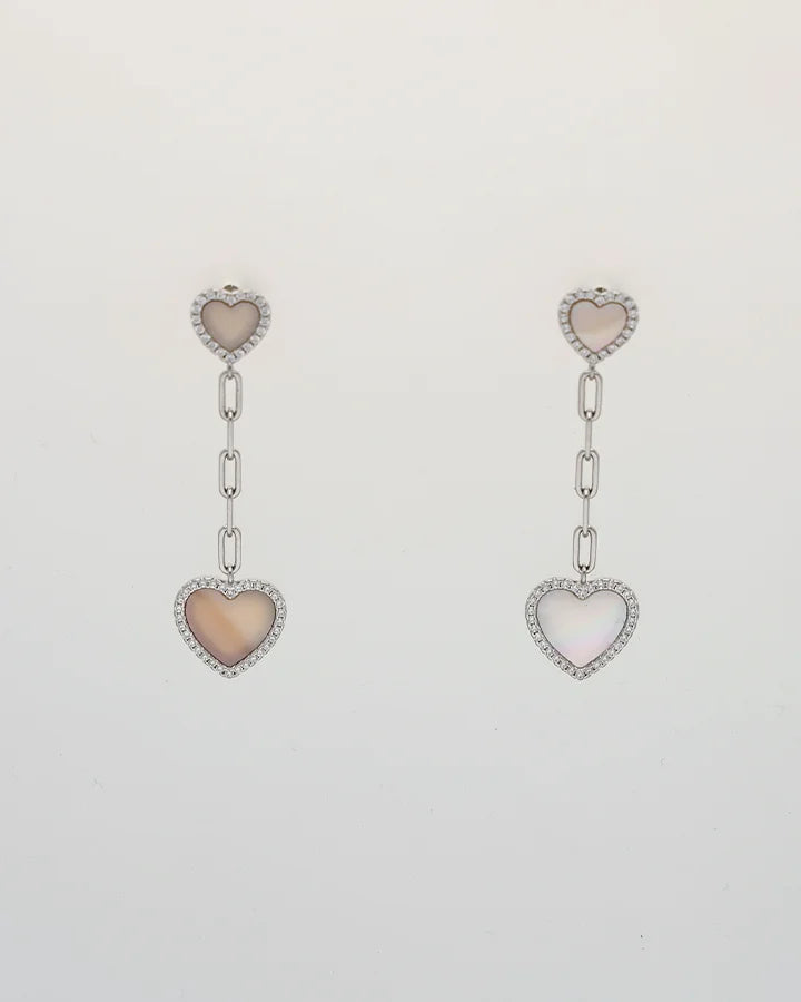Pearlyn Heart Glow Studs in 92.5 silver