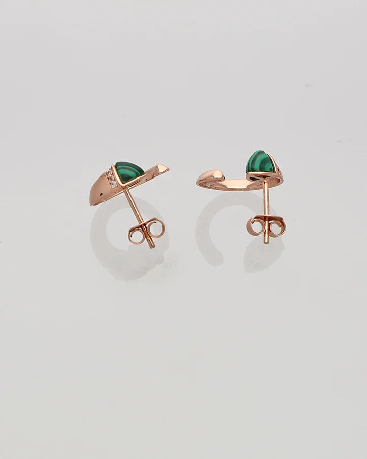 Rosel Crescent Edge Studs in 92.5 silver