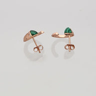 Rosel Crescent Edge Studs in 92.5 silver