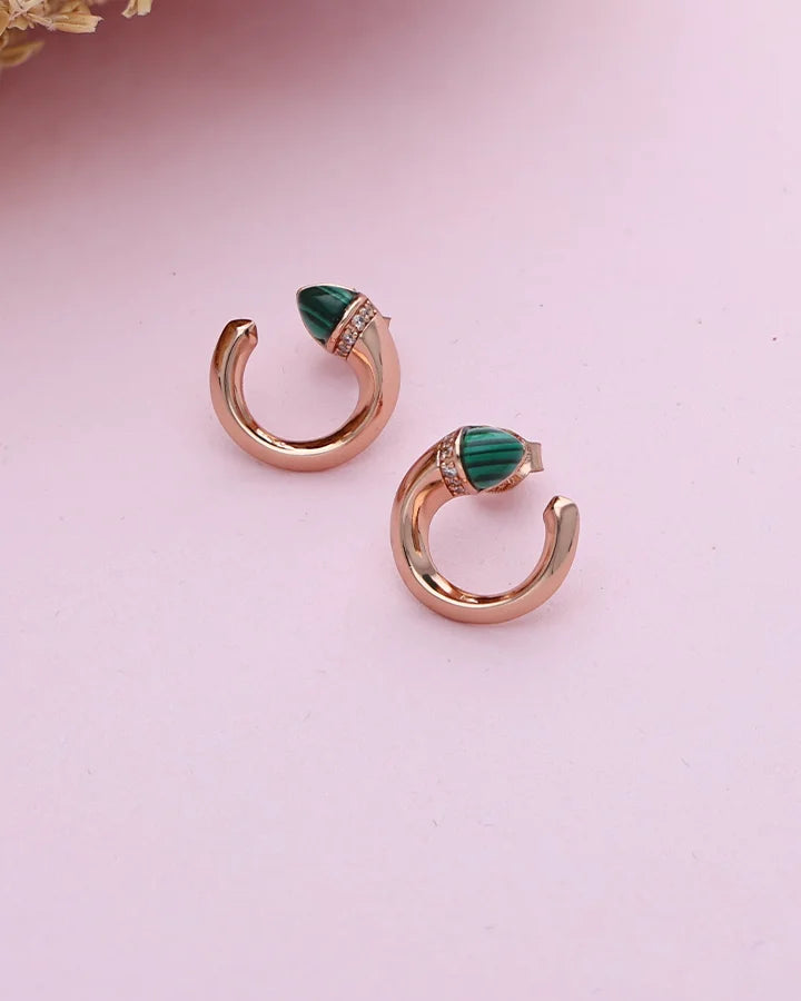 Rosel Crescent Edge Studs in 92.5 silver