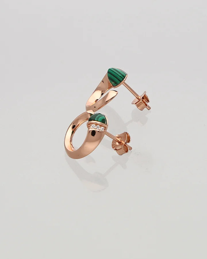 Rosel Crescent Edge Studs in 92.5 silver