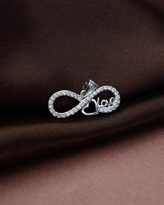 Infina Heart Script Pendant in 92.5 Silver