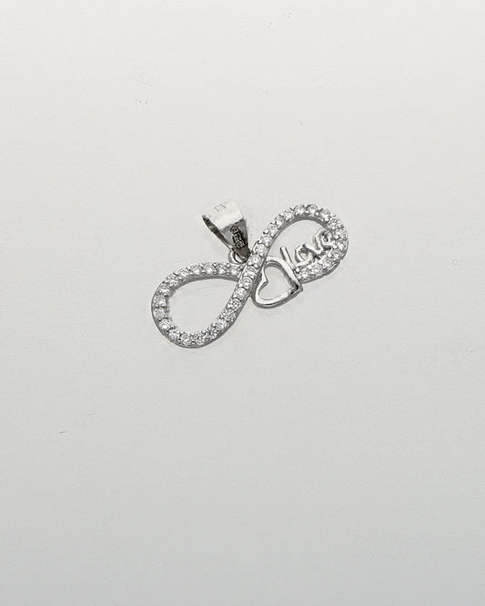 Infina Heart Script Pendant in 92.5 Silver