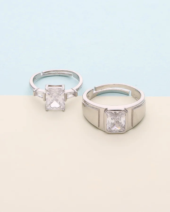 Aurex Promise Duo Ring in 92.5 Silver