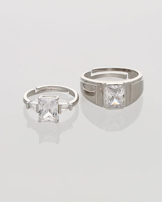 Aurex Promise Duo Ring in 92.5 Silver