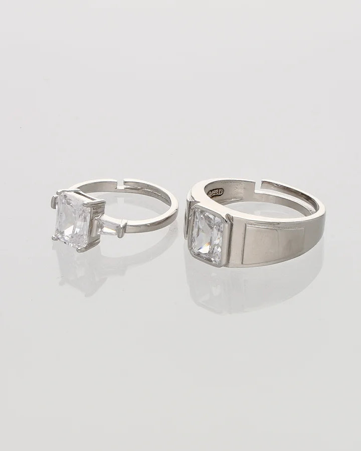 Aurex Promise Duo Ring in 92.5 Silver