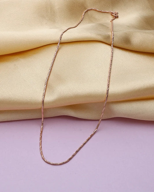 Serenique Warm Rose Gold Chain in 92.5 Silver