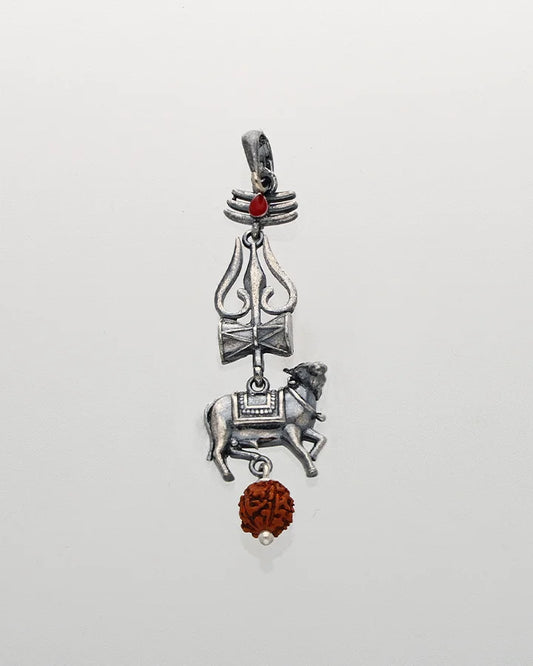Rudriva Trishul Shakti Pendant in 92.5 Silver