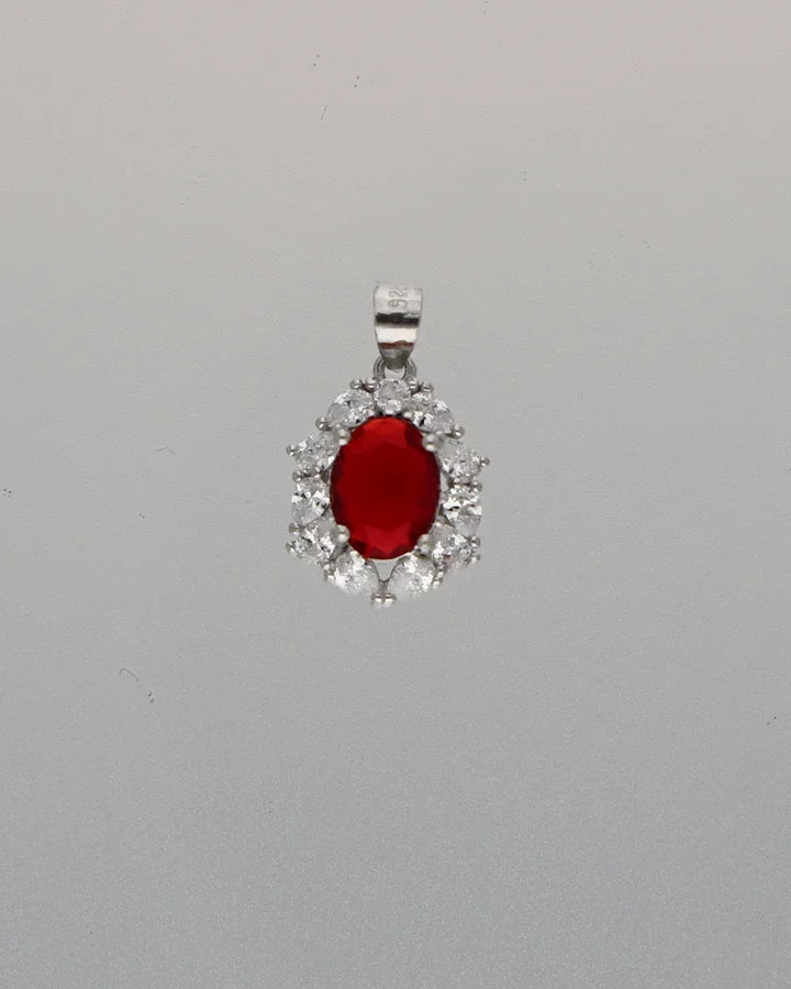 Ruby Drop Set in 92.5 Silver
