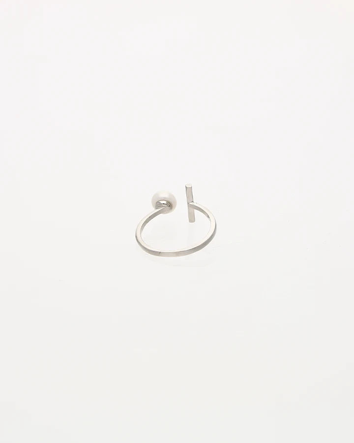 Elegant Adjustable Pearl Ring  in 92.5 Silver