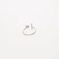 Elegant Adjustable Pearl Ring  in 92.5 Silver